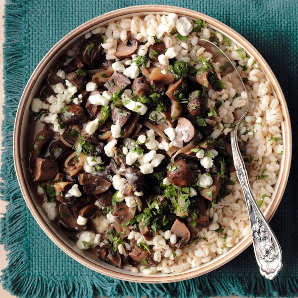 Mushroom Marsala with Barley Recipe #vegetarian #crockpot #dinner #recipe