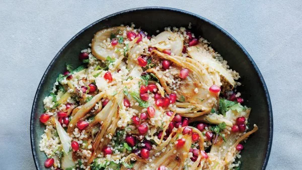 Quinoa, Fennel, and Pomegranate Salad Recipe #vegetarian #dinner #healthyfood