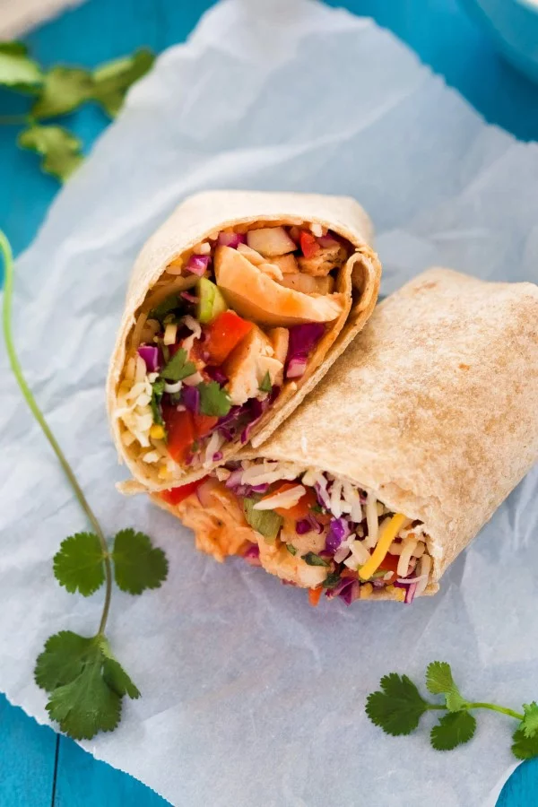 Hot & Spicy Thai Chicken Wraps #recipe #wrap #dinner #snack