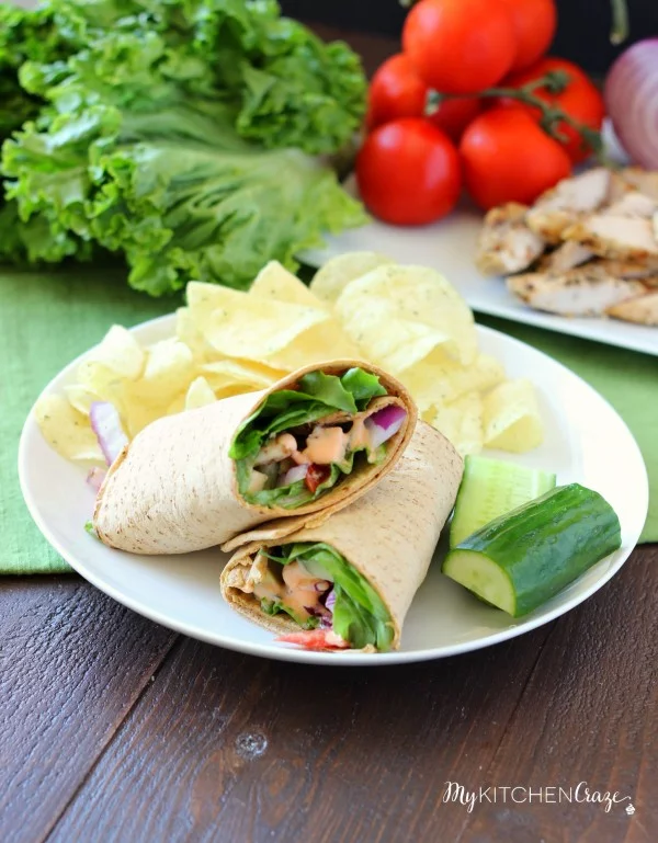 Buffalo Ranch Chicken Wrap - My Kitchen Craze #recipe #wrap #dinner #snack