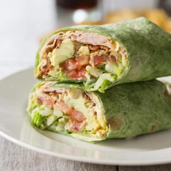 California Turkey Club Wrap - Tastes Lovely #recipe #wrap #dinner #snack