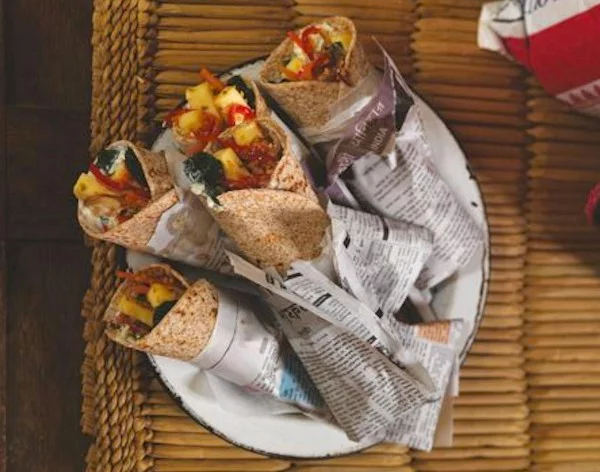 A Great Gordon Ramsey Recipe for Spicy Vegetable and Paneer Wraps #recipe #wrap #dinner #snack