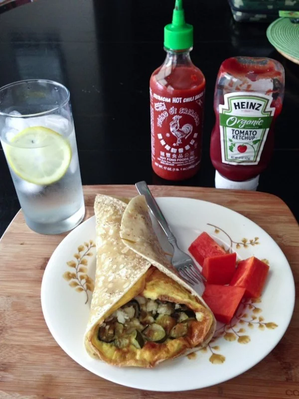 Lunch For One: Roasted Zucchini and Onion Frittata Wrap #recipe #wrap #dinner #snack