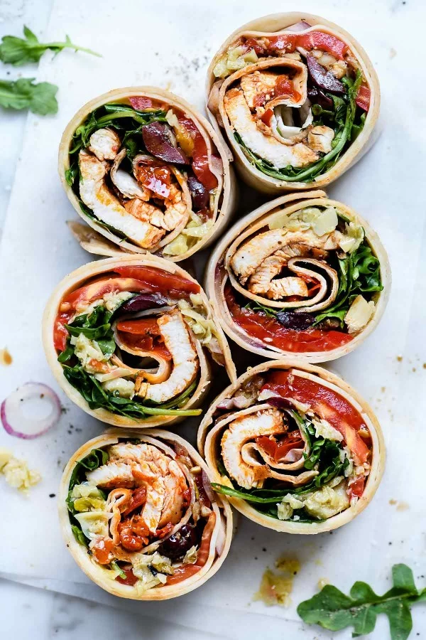 Italian Chicken Wrap | foodiecrush #recipe #wrap #dinner #snack