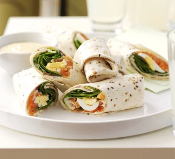 Salmon & egg wraps with mustard mayo #recipe #wrap #dinner #snack