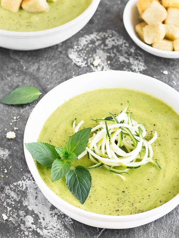Healthy Zucchini Avocado Soup #avocado #recipe #food #dinner
