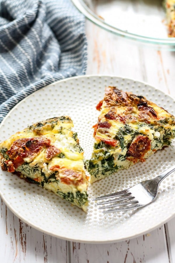 Kale Goat Cheese & Sun-Dried Tomato Egg Bake • Fit Mitten Kitchen #recipe #eggs #breakfast