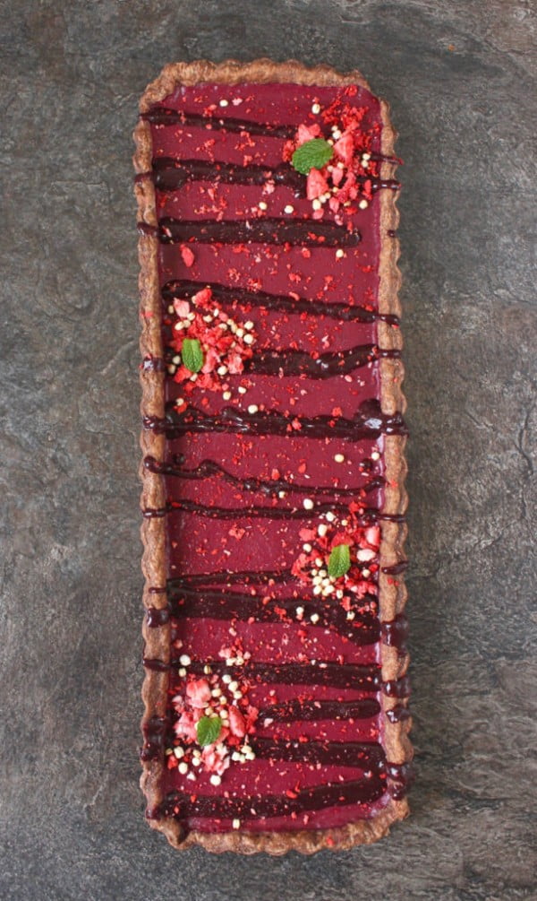 Chocolate Cherry Tart #berries #dessert #recipe