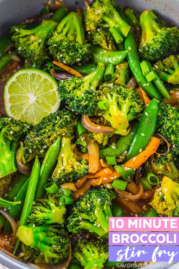 10 Minute Garlic Broccoli Stir Fry Recipe #recipe #broccoli #dinner #food