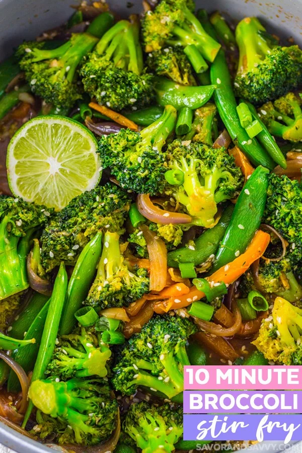 10 Minute Garlic Broccoli Stir Fry Recipe #recipe #broccoli #dinner #food