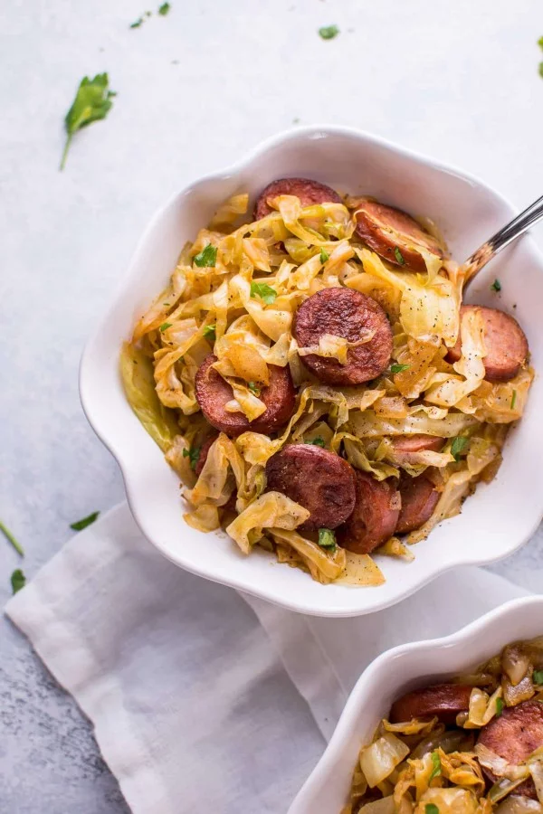 Sautéed Cabbage and Kielbasa #cabbage #dinner #recipe #food