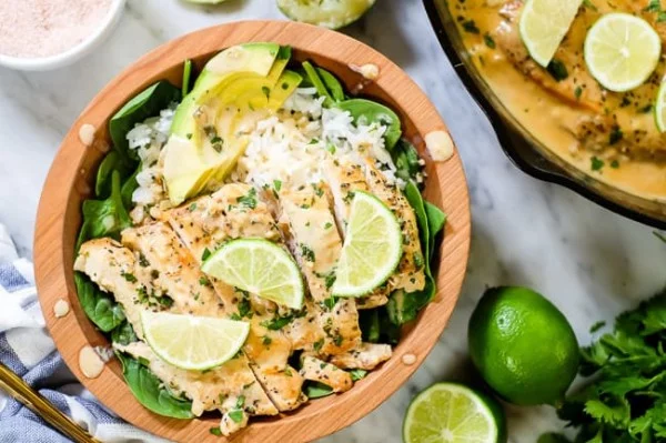 Coconut Lime Chicken (Paleo + Whole30) #recipe #food #dinner #castironskillet