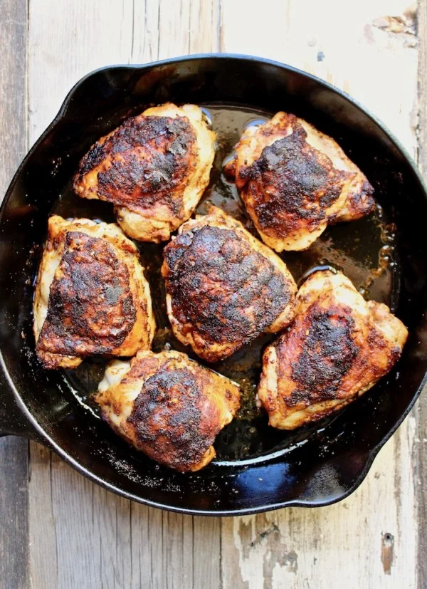 Cast Iron Skillet Cajun Chicken Thighs Recipe #recipe #food #dinner #castironskillet