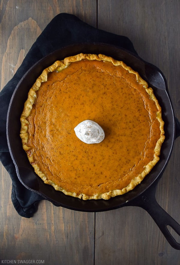 Skillet Pumpkin Pie Recipe #recipe #food #dinner #castironskillet