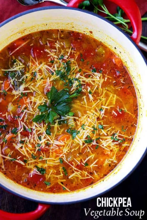 Chickpea Vegetable Soup Recipe #chickpea #healthy #dinner