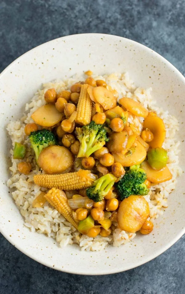Vegan Chickpea Stir fry Bowl #chickpea #healthy #dinner
