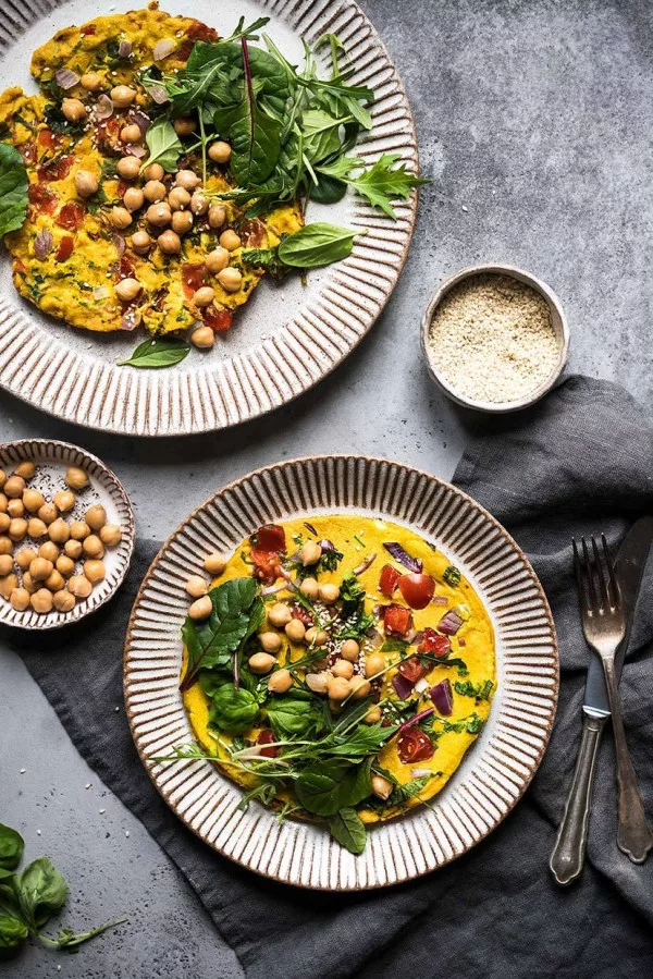 Vegan Chickpea Omelette #chickpea #healthy #dinner