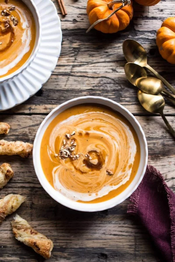 Maple Cream Sweet Potato Soup #soup #dinner #creamsoup #food #recipe