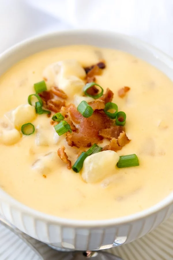 Crock Pot Cheesy Potato Soup Recipe #soup #dinner #creamsoup #food #recipe