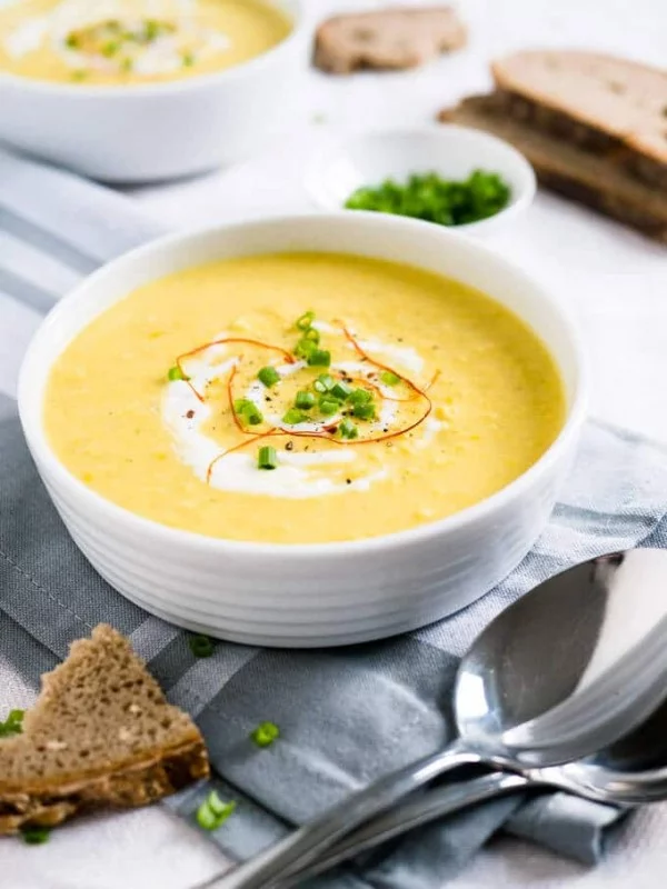 Curried Cream of Corn Soup #soup #dinner #creamsoup #food #recipe