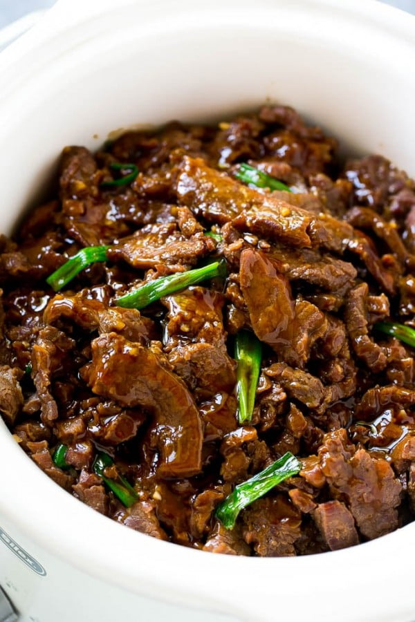 Slow Cooker Mongolian Beef #crockpot #dinner #beef