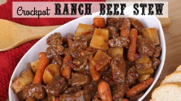 Ranch Crockpot Beef Stew Recipe #crockpot #dinner #beef