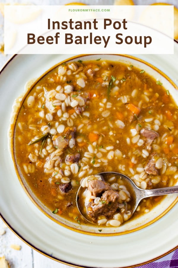 Instant Pot Beef Barley Soup Quick and Delicious #crockpot #dinner #beef