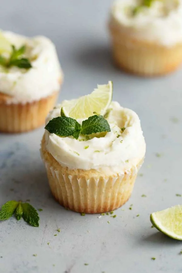Lemon Cupcakes Recipe with Mojito Frosting #cupcakes #dessert #snack #food #recipe
