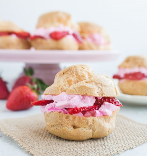 Strawberry Cream Puffs #easter #dessert #food #recipe