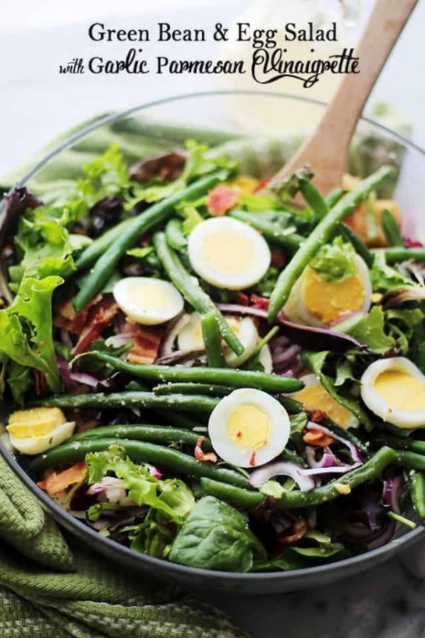 Green Bean and Egg Salad with Garlic Parmesan Vinaigrette Recipe #easter #dinner #recipe #food