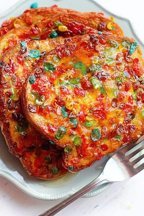 Fruity Pebbles French Toast Recipe #breakfast #frenchtoast #recipe