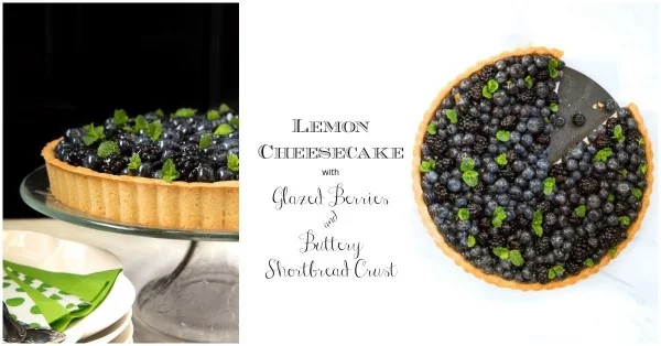 Lemon Cheesecake with Glazed Berries #fruit #dessert #food #recipe