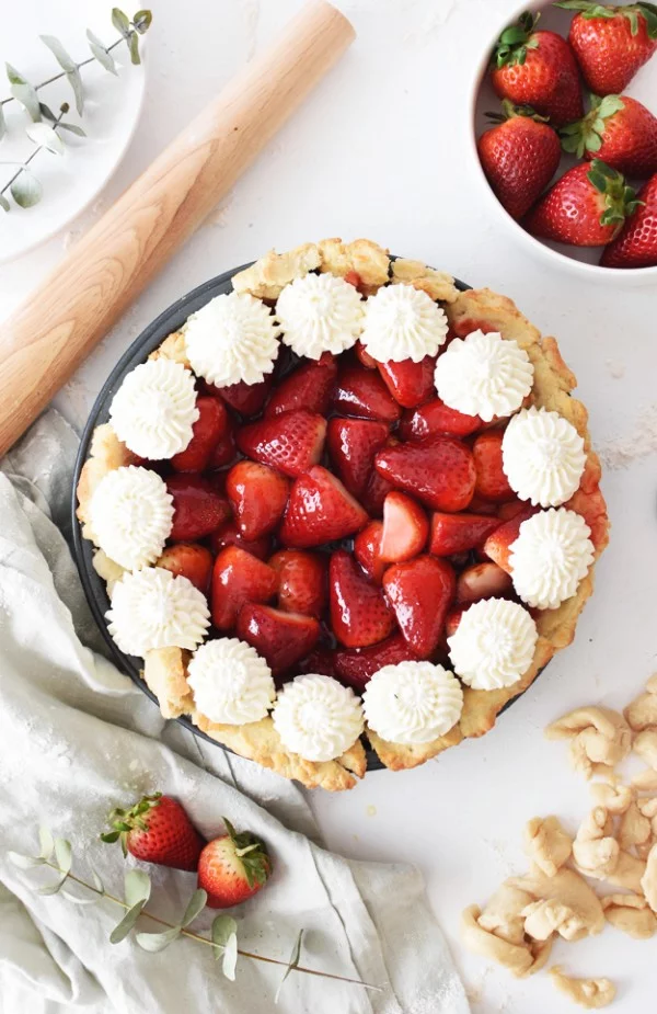 The Best Homemade Fresh Strawberry Pie #fruit #dessert #food #recipe