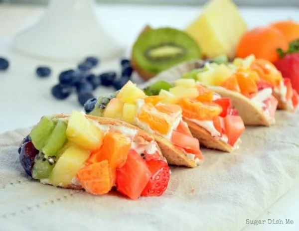 Mini Fruit Tacos #fruit #dessert #food #recipe