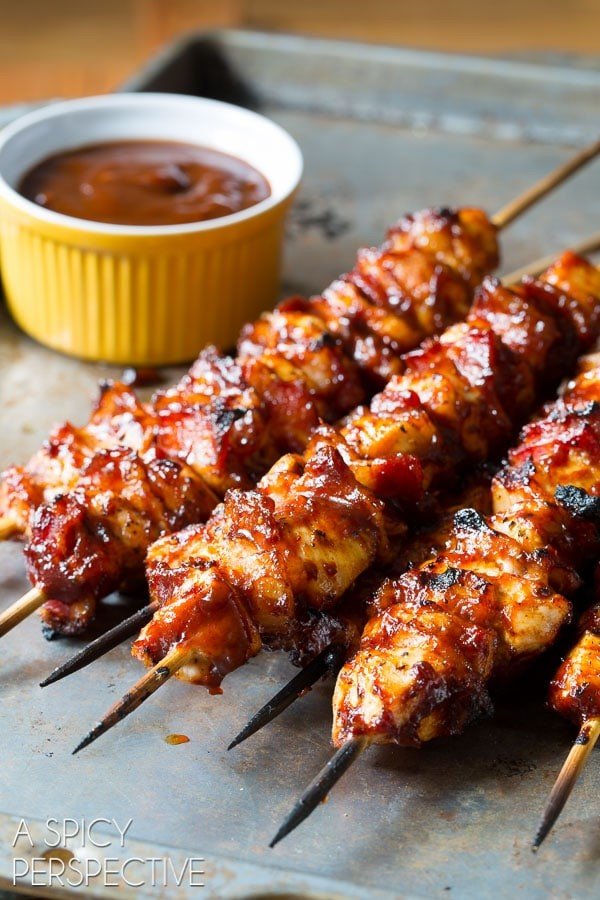 Chipotle BBQ Chicken Skewers #grill #bbq #skewers #dinner #food #recipe