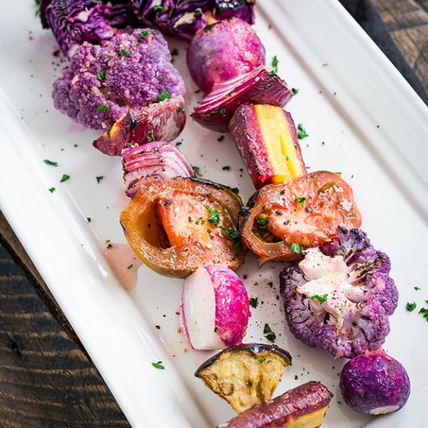 Purple Veggie Grilled Skewers Recipe #grill #bbq #skewers #dinner #food #recipe