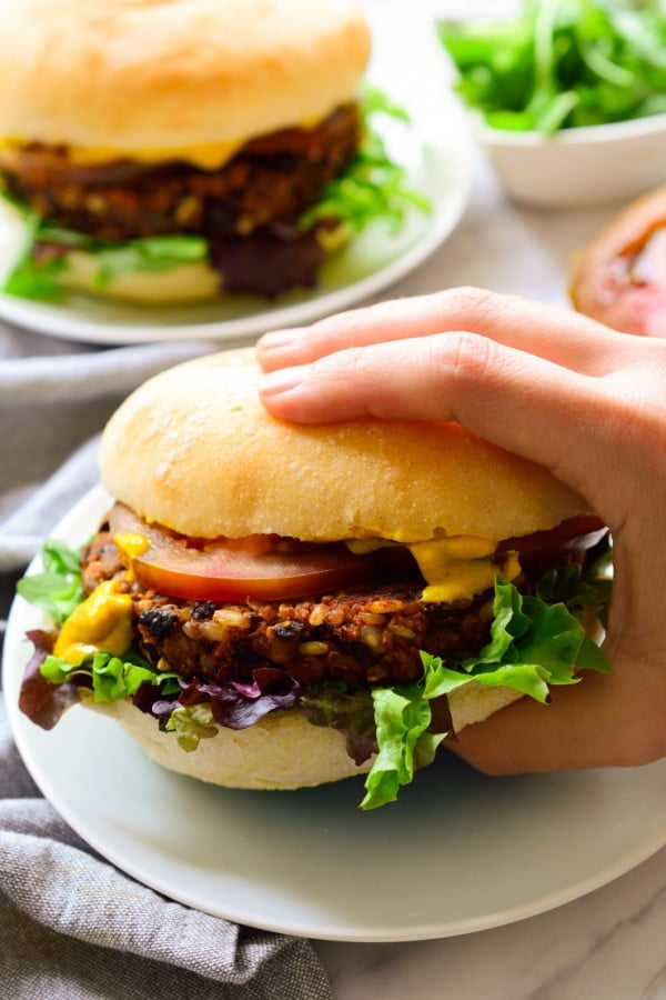 Vegan Black Bean Burgers #burgers #healthy #recipe #lunch #dinner