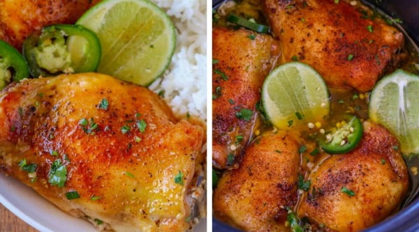 Slow Cooker Spicy Honey Lime Chicken #healthy #mexican #recipe #food #dinner