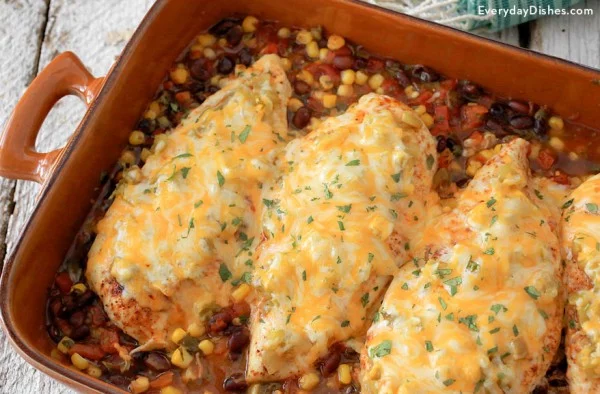 Santa Fe Baked Chicken Recipe #healthy #mexican #recipe #food #dinner