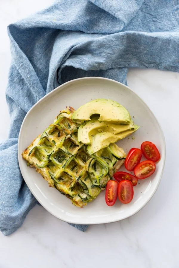 Zucchini Noodle Egg Waffle #zucchini #healthy #recipe #dinner