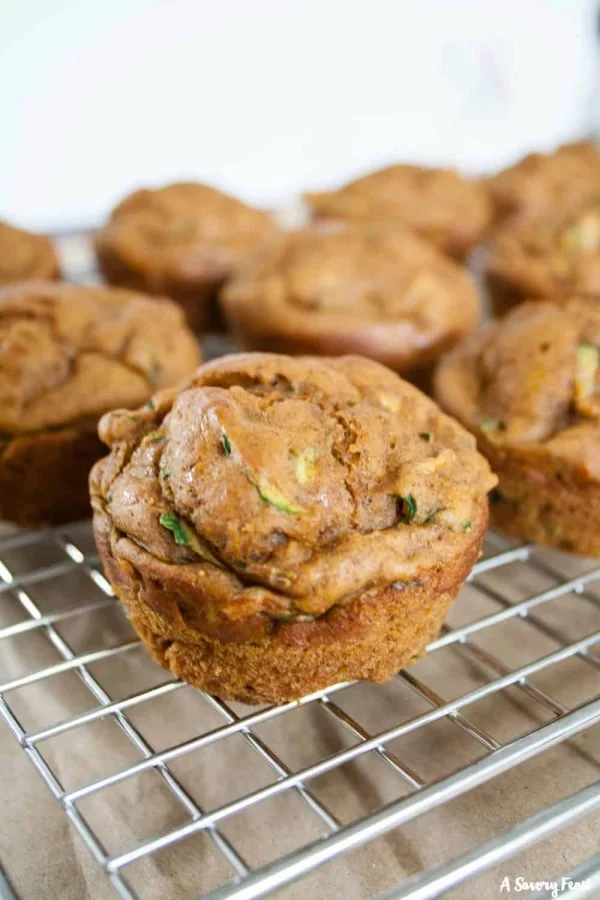 No Sugar Added Pumpkin Zucchini Muffins #zucchini #healthy #recipe #dinner
