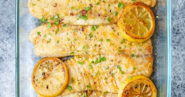 Baked Lemon Butter Tilapia #keto #healthy #dinner #recipe