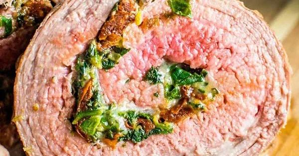 Baked Stuffed Flank Steak #keto #healthy #dinner #recipe