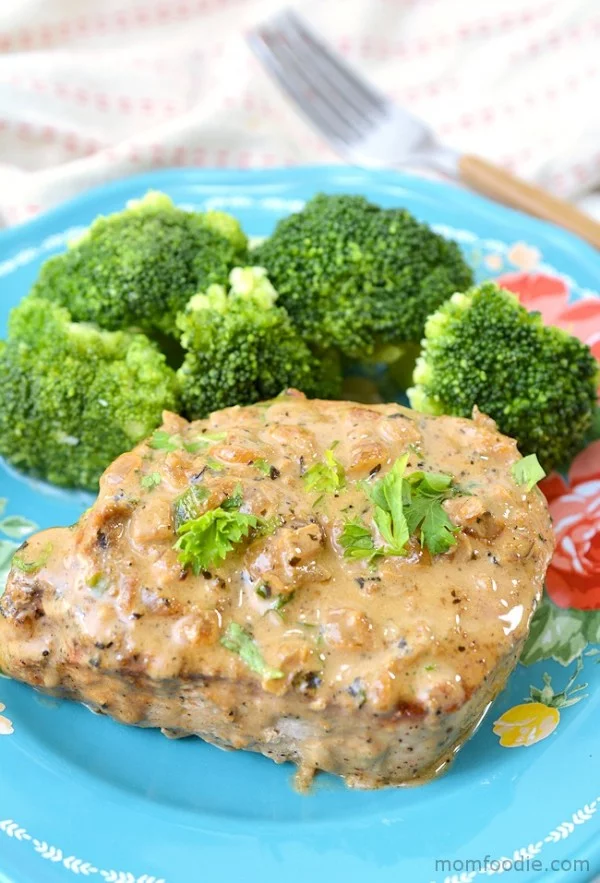 Keto Pork Chops in Parmesan Cream Sauce (Thick Cut) #keto #healthy #dinner #recipe