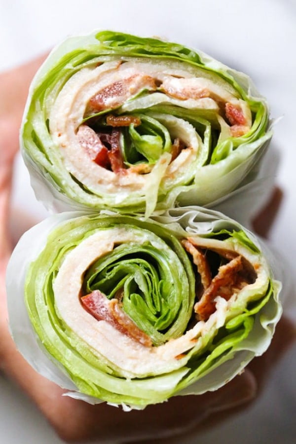 Chicken Club Lettuce Wrap Sandwich #keto #snack #recipe #food