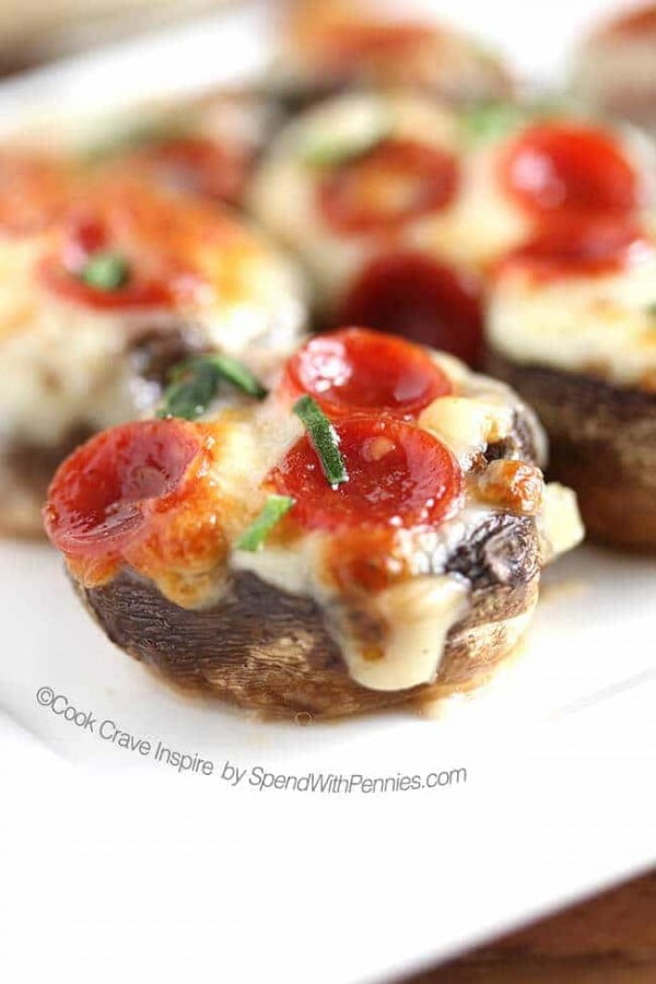 Pizza Stuffed Mushrooms #keto #snack #recipe #food