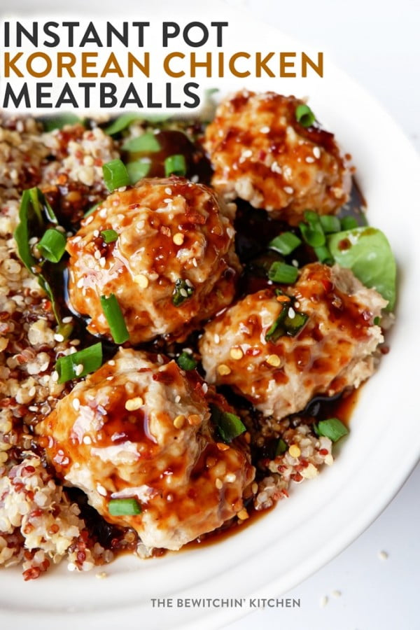 Instant Pot Korean Chicken Meatballs #meatballs #dinner #recipe