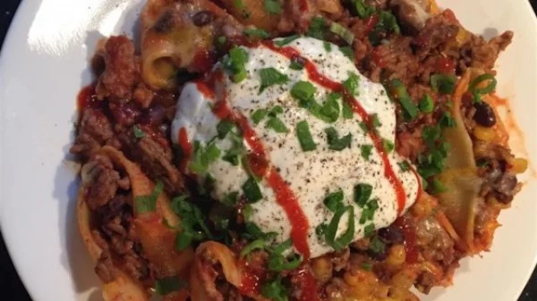 Mexican Stuffed Shells with Ground Beef Recipe #mexican #groundbeef #dinner #recipe