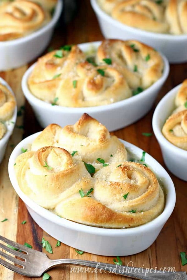 Crescent Topped Chicken Pot Pies | Let's Dish Recipes #potpie #dinner #recipe #food