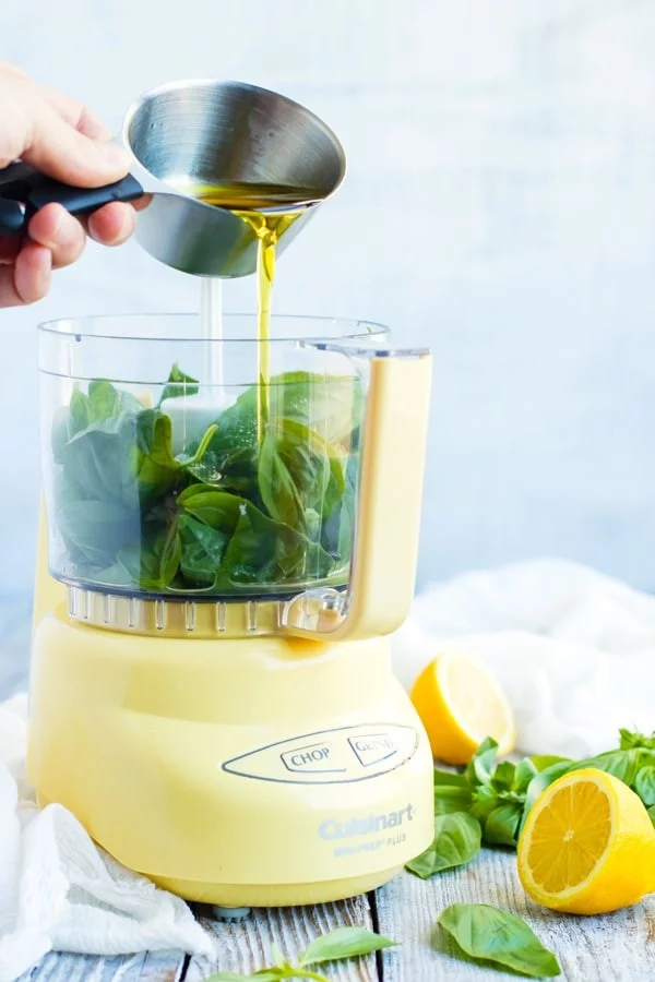Basil + Lemon Vinaigrette Dressing Recipe #recipe #salad #saladdressing #dinner #lunch